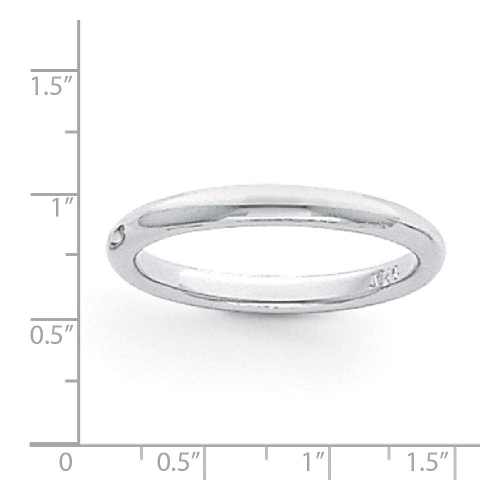 Platinum 3mm Lightweight Comfort-Fit Wedding Band Size 8
