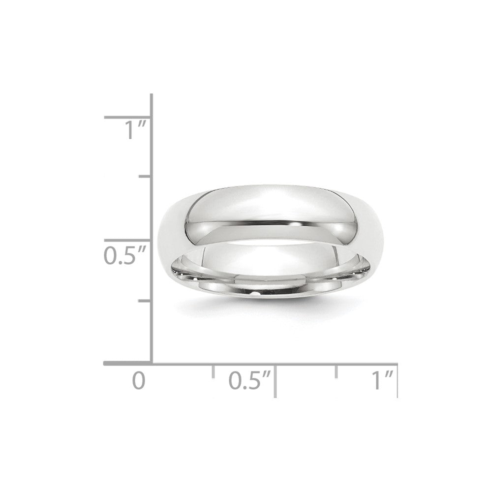 Platinum 6mm Lightweight Comfort-Fit Wedding Band Size 10.5