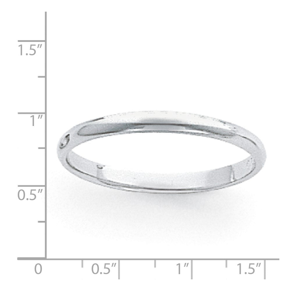 Platinum 3mm Half Round Featherweight Wedding Band Size 6