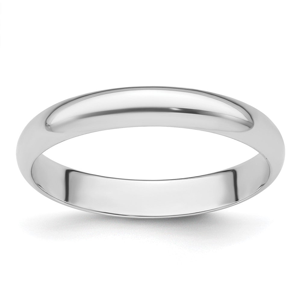 Platinum 3mm Half Round Featherweight Wedding Band Size 7