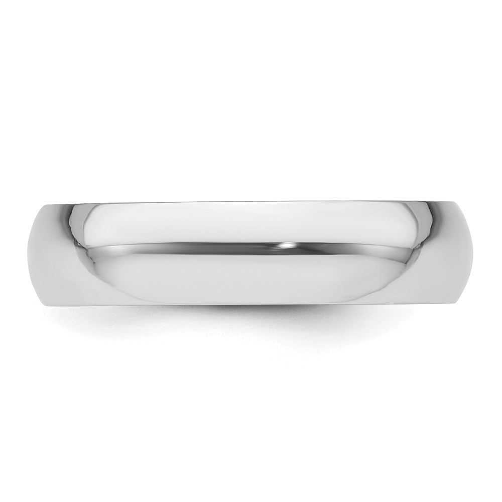 Platinum 5mm Half Round Featherweight Wedding Band Size 10