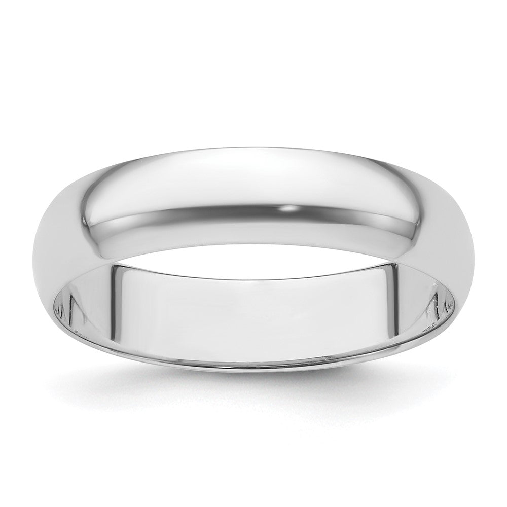 Platinum 5mm Half Round Featherweight Wedding Band Size 4