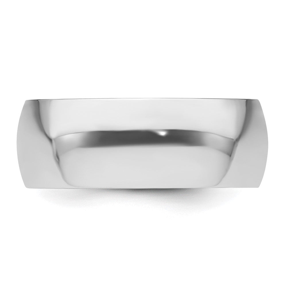 Platinum 8mm Half Round Featherweight Wedding Band Size 7