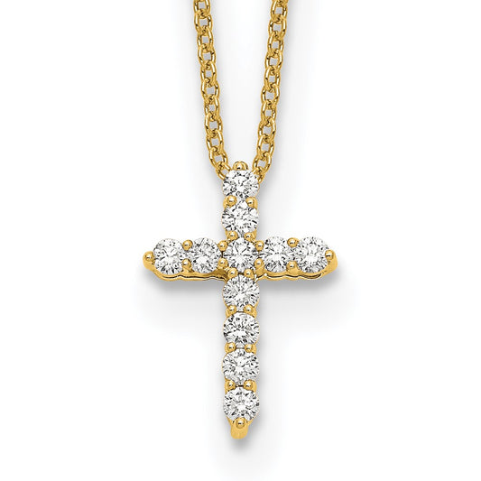14k Diamond Cross 18 inch Necklace