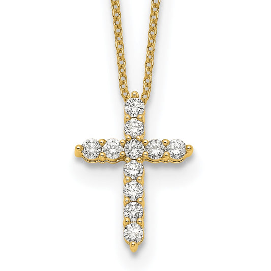14k Diamond Cross 18 inch Necklace