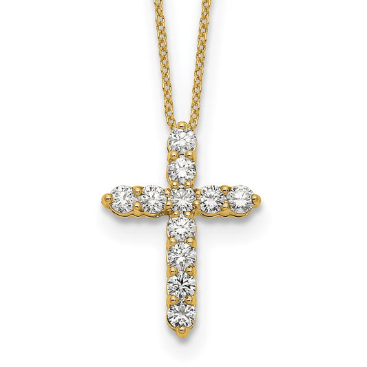 14k Diamond Cross 18 inch Necklace