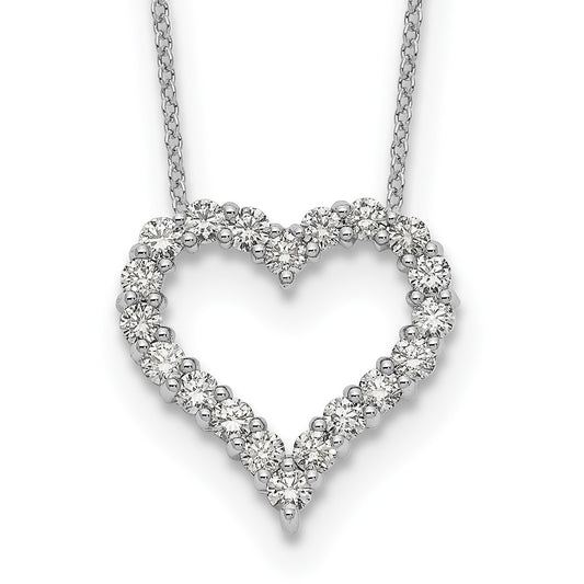 14k White Gold Diamond Heart 18 inch Necklace