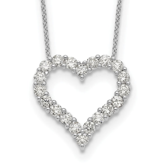 14k White Gold Diamond Heart 18 inch Necklace