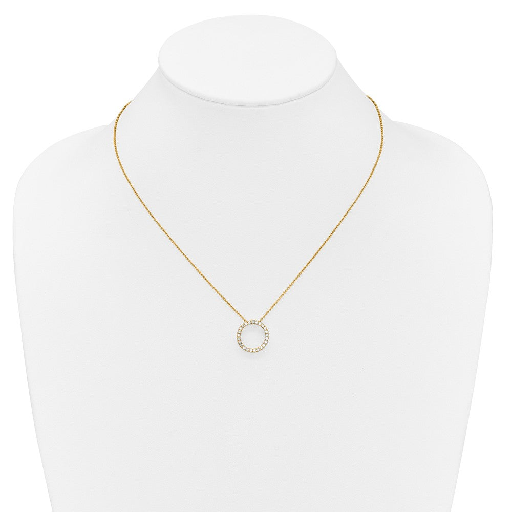 14k Diamond Circle 18 inch Necklace