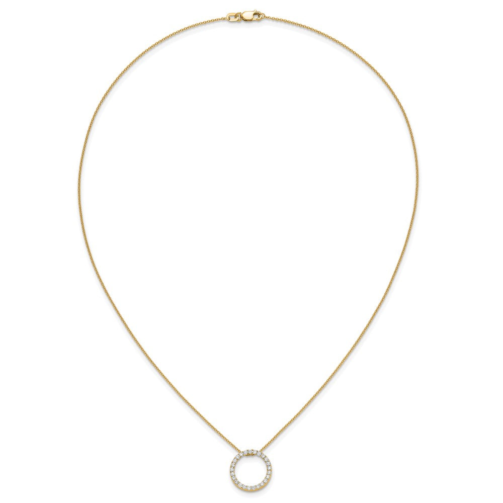 14k Diamond Circle 18 inch Necklace