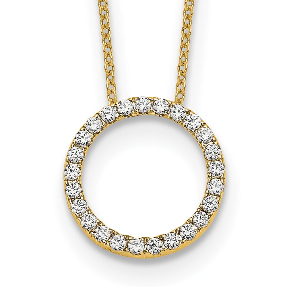 14k Diamond Circle 18 inch Necklace