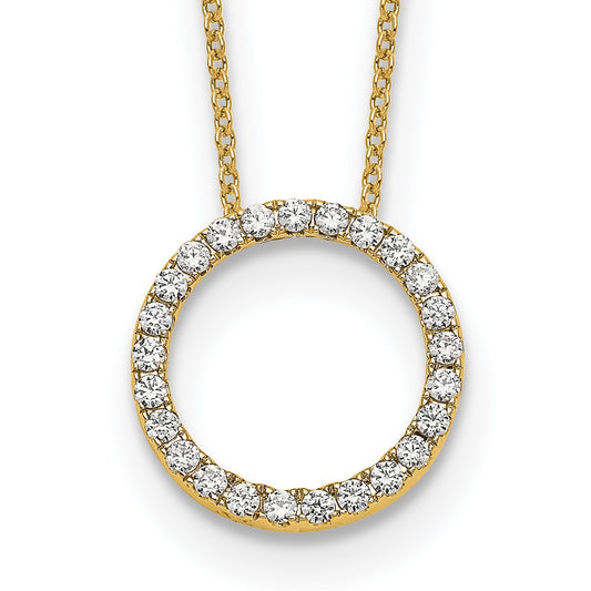 14k Diamond Circle 18 inch Necklace
