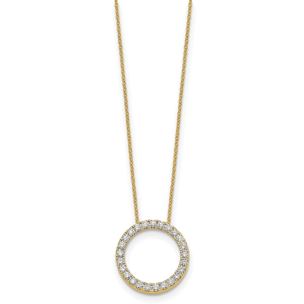 14k Diamond Circle 18 inch Necklace