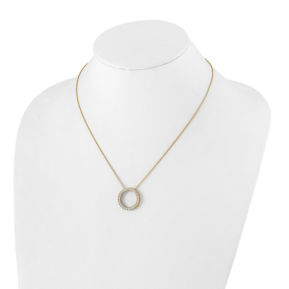 14k Diamond Circle 18 inch Necklace