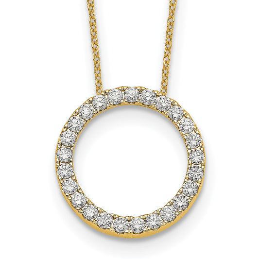 14k Diamond Circle 18 inch Necklace