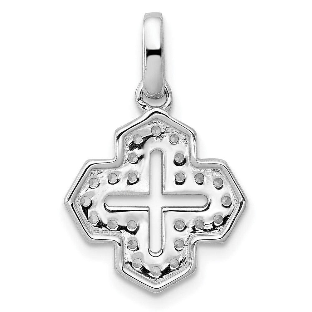 14k White Gold 1/4ct. Diamond Fancy Cross Pendant