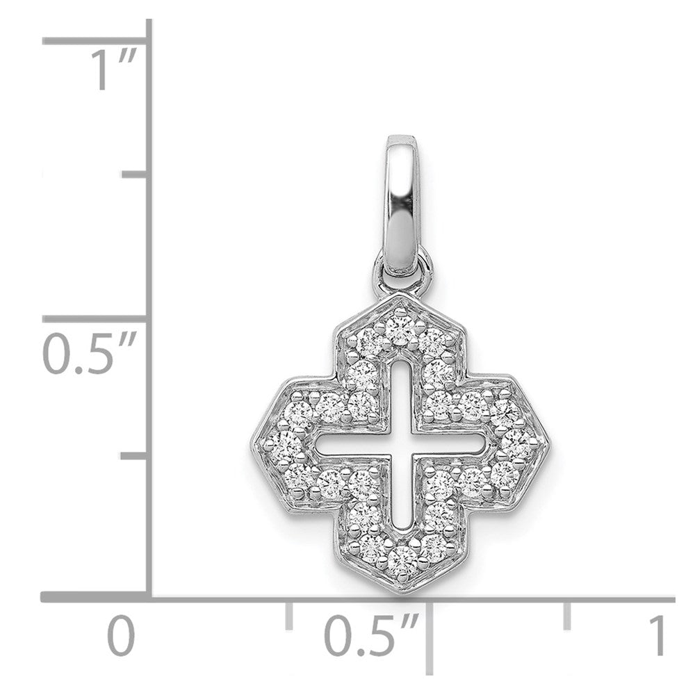 14k White Gold 1/4ct. Diamond Fancy Cross Pendant