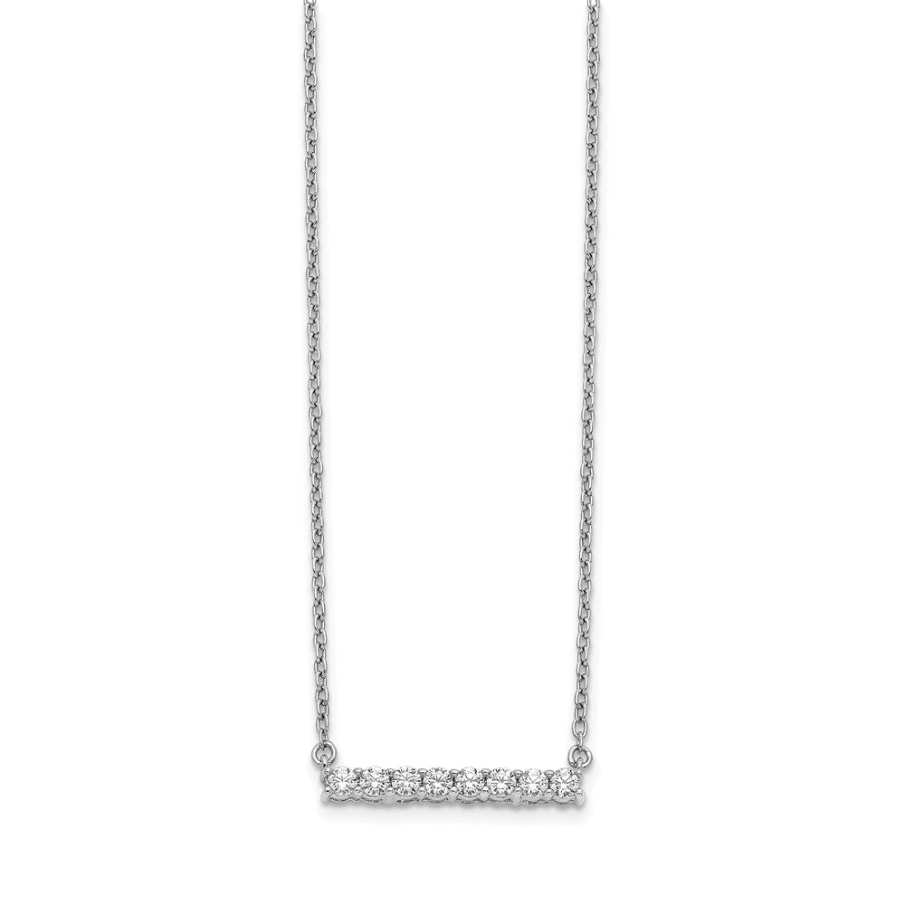 14k White Gold Diamond Bar 18 inch Necklace