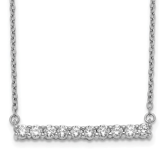 14k White Gold Diamond Bar 18 inch Necklace