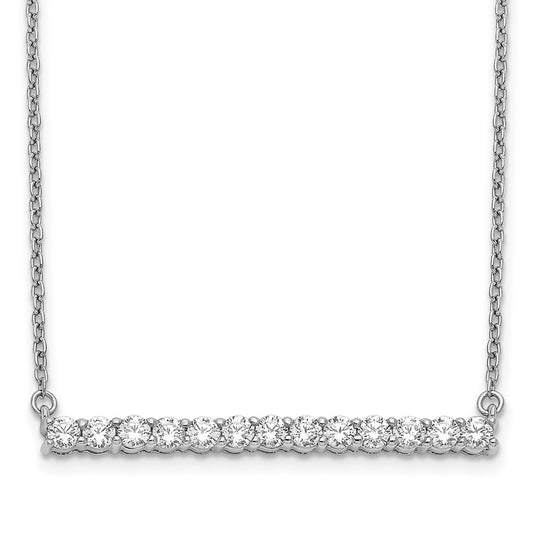 14k White Gold Diamond Bar 18 inch Necklace