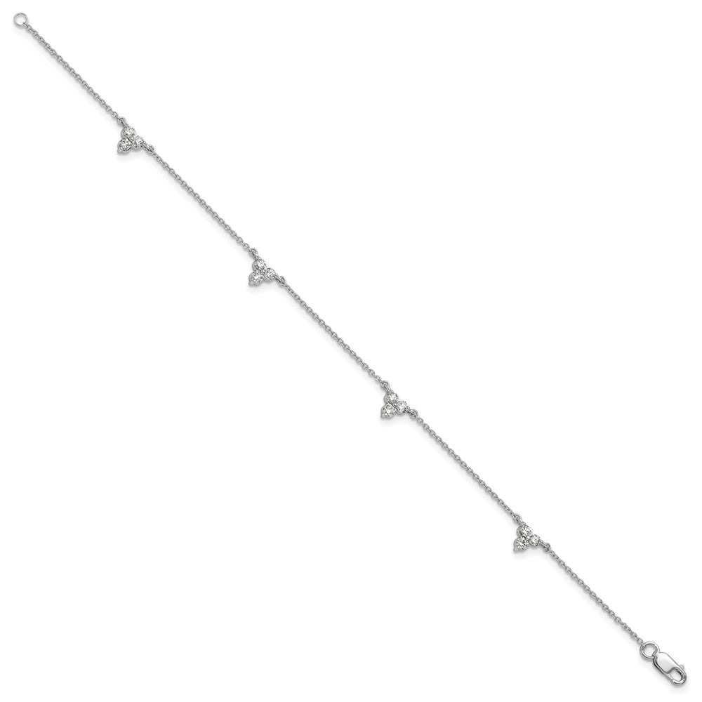 14k White Gold Diamond Multi Station 7 inch Bracelet
