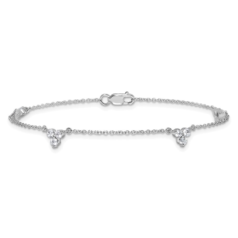 14k White Gold Diamond Multi Station 7 inch Bracelet