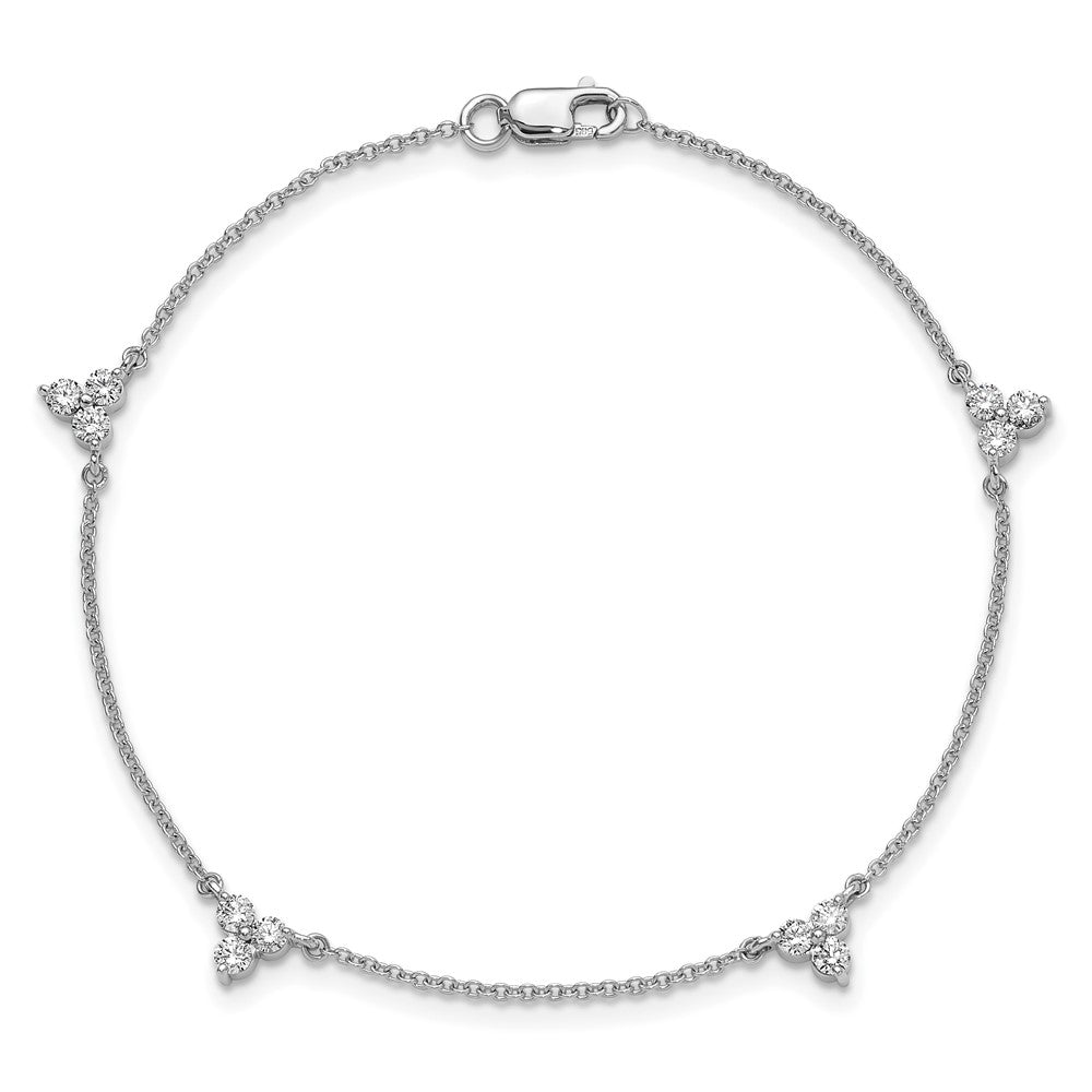 14k White Gold Diamond Multi Station 7 inch Bracelet