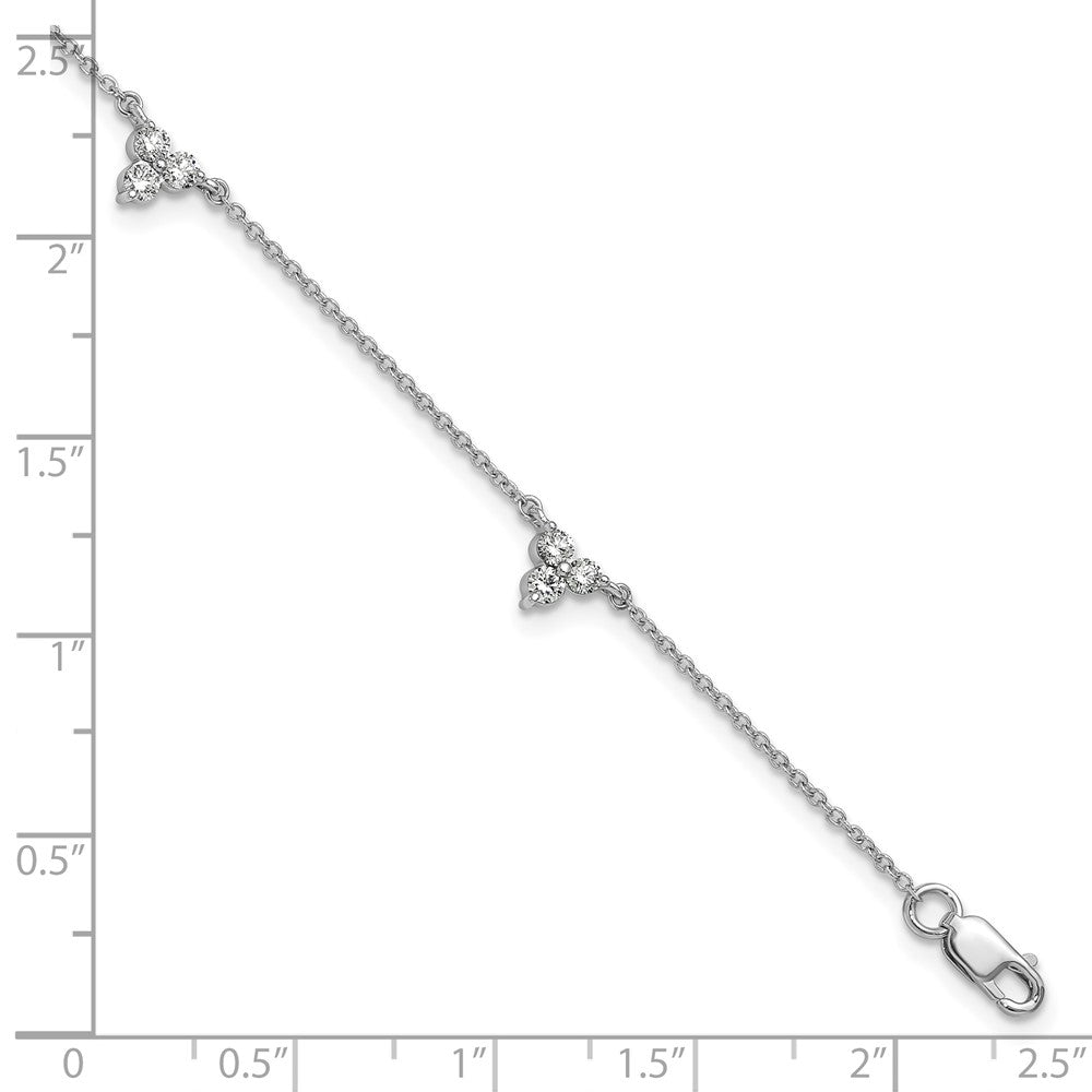 14k White Gold Diamond Multi Station 7 inch Bracelet