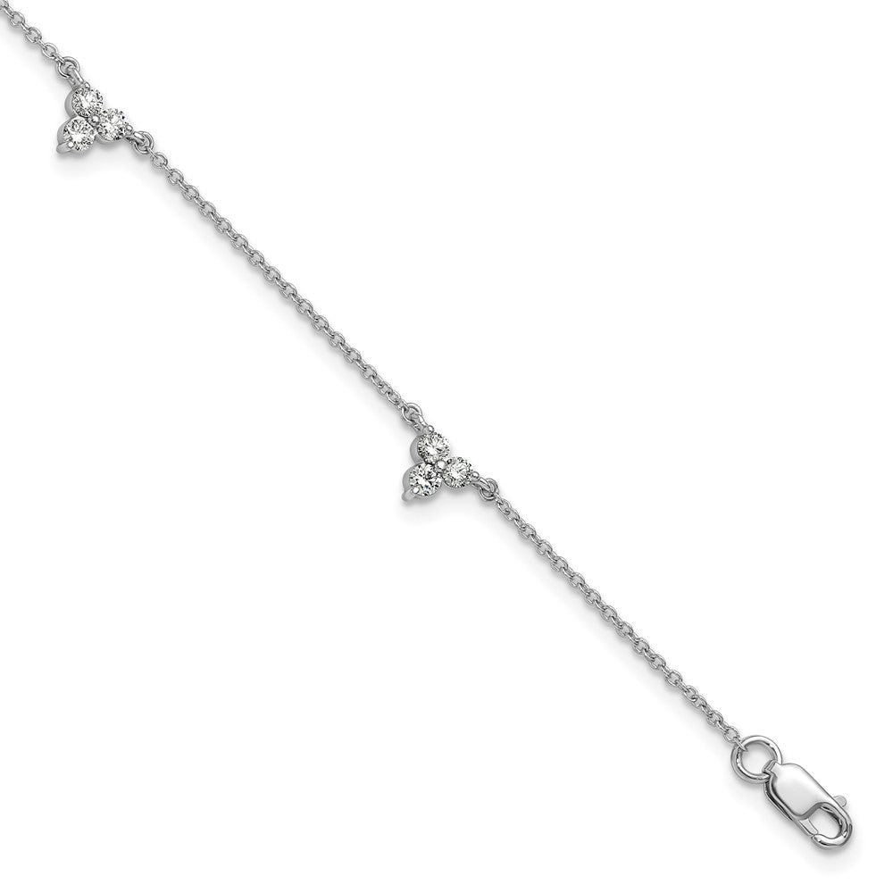 14k White Gold Diamond Multi Station 7 inch Bracelet