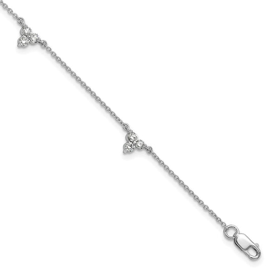 14k White Gold Diamond Multi Station 7 inch Bracelet
