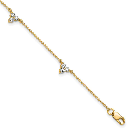 14k Diamond Multi Station 7 inch Bracelet