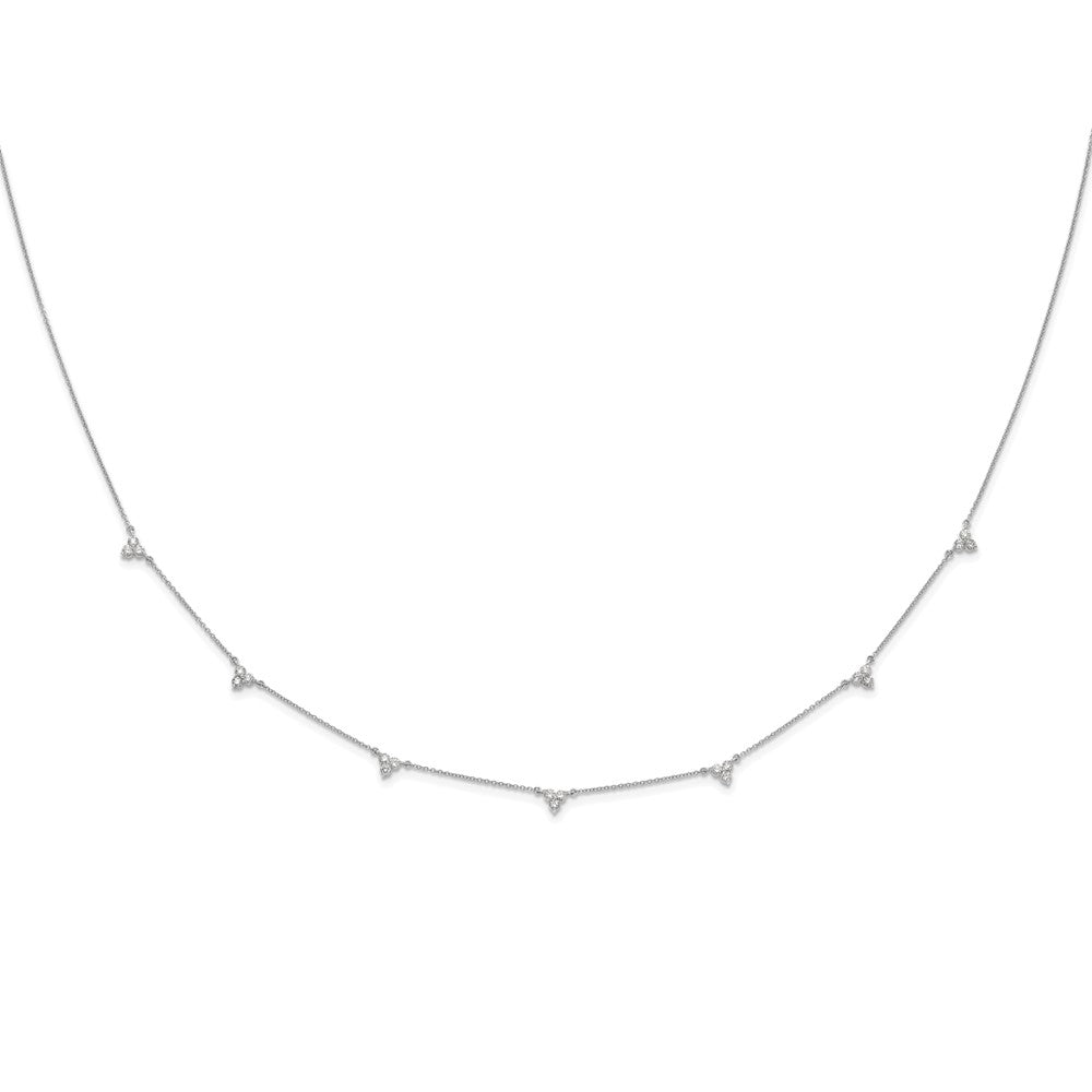 14k White Gold Diamond Multi Station 18 inch Necklace