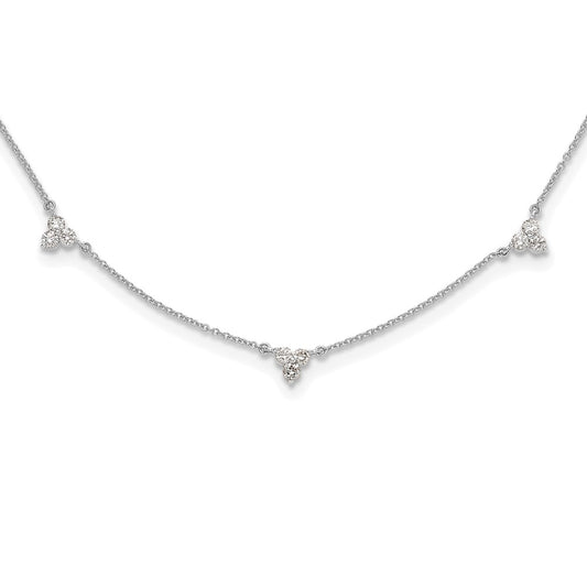 14k White Gold Diamond Multi Station 18 inch Necklace
