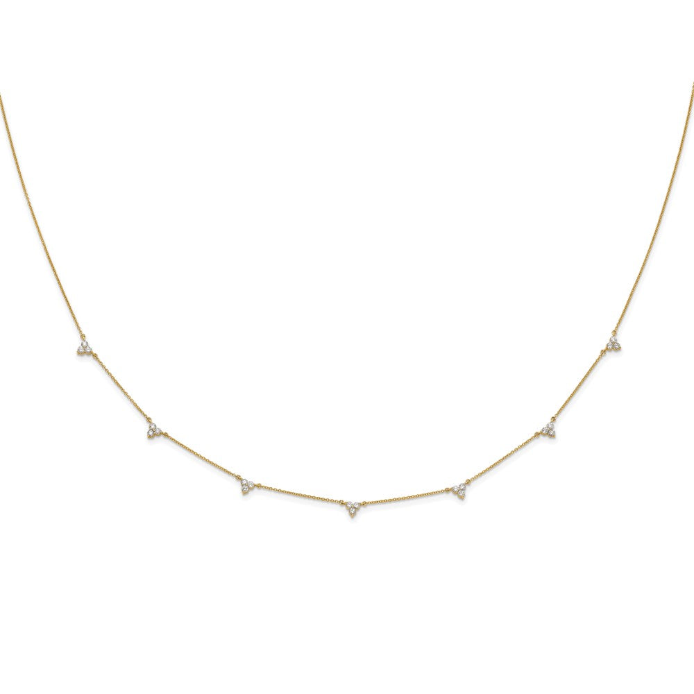 14k Diamond Multi Station 16 inch Necklace