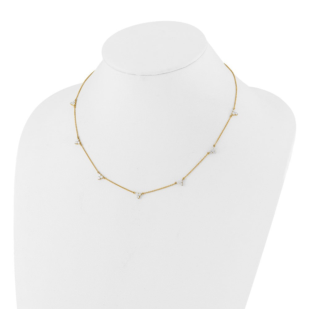 14k Diamond Multi Station 16 inch Necklace