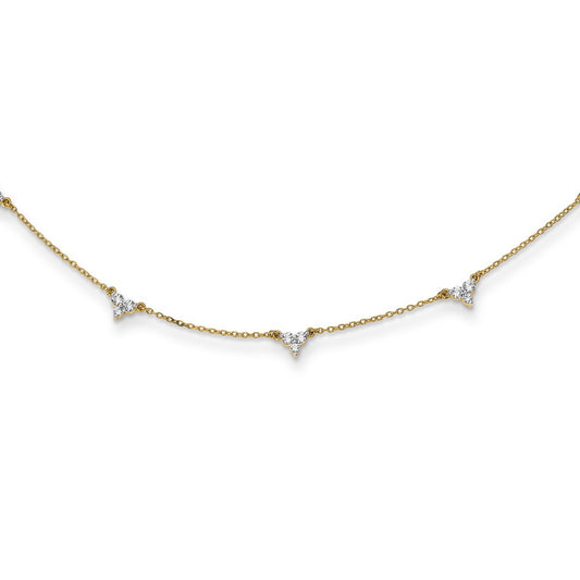 14k Diamond Multi Station 16 inch Necklace