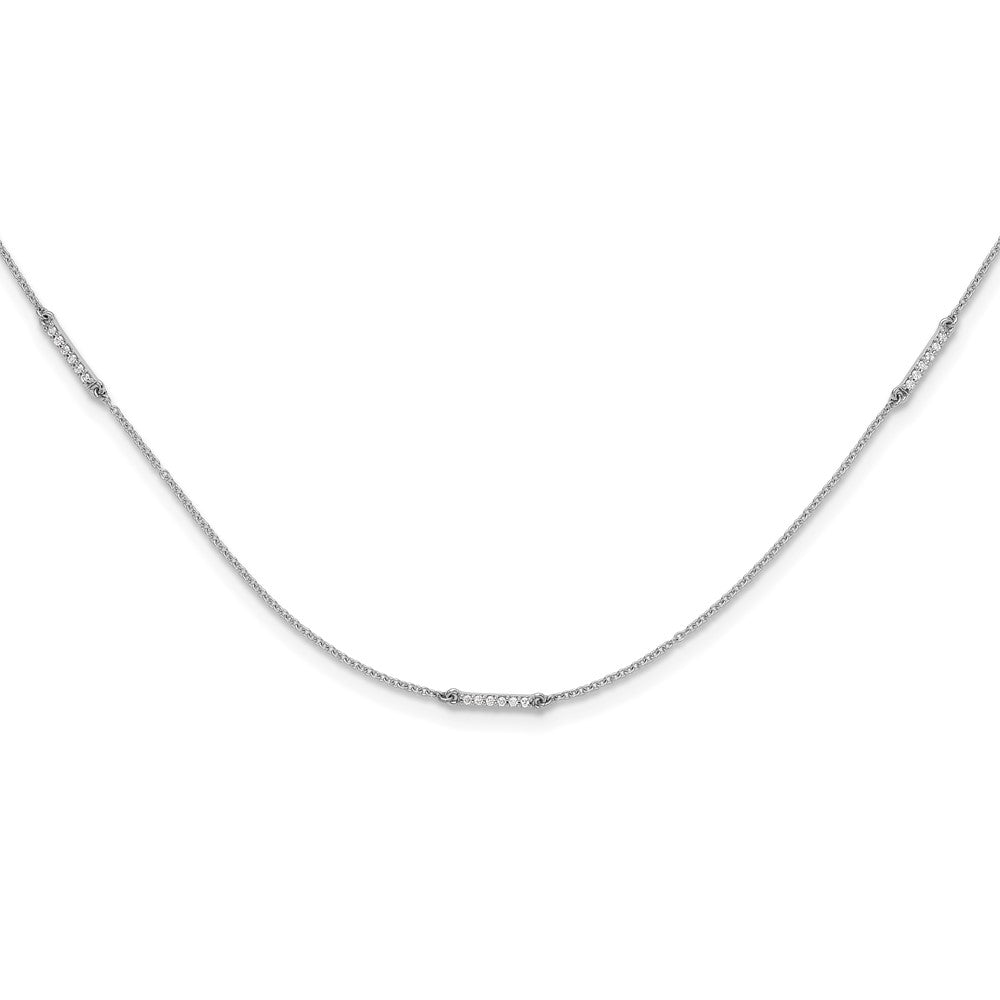 14k White Gold Diamond Multi Station Necklace