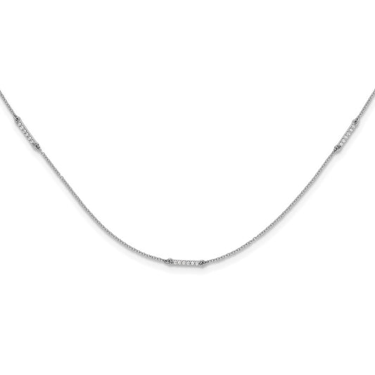 14k White Gold Diamond Multi Station Necklace