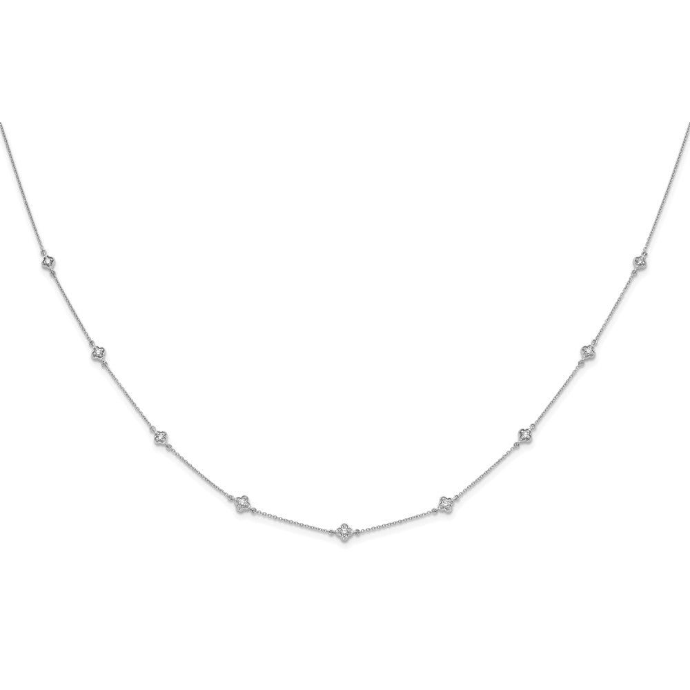 14k White Gold Diamond Multi Station Necklace