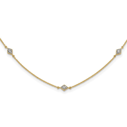 14k Diamond Multi Station Necklace