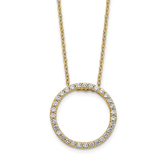 14k Diamond Circle 18 inch Necklace