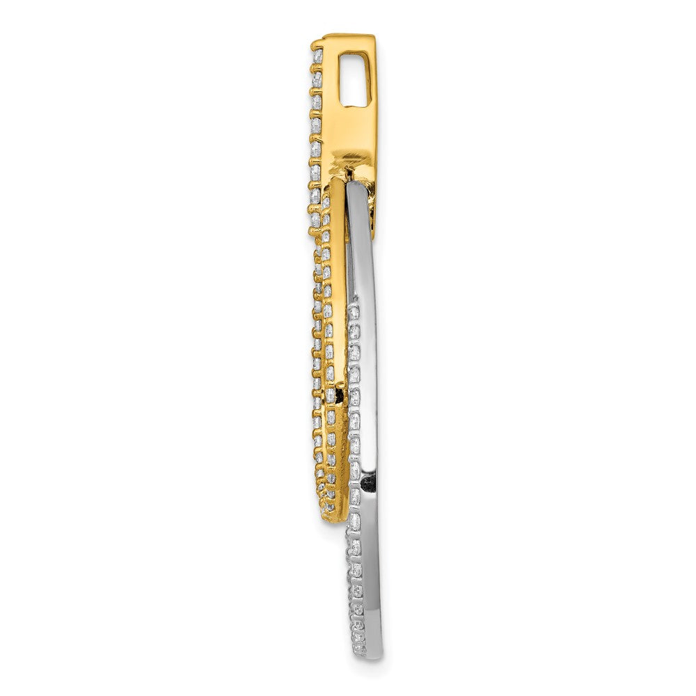 14k Two-tone 1ct. Diamond Double Teardrop Pendant