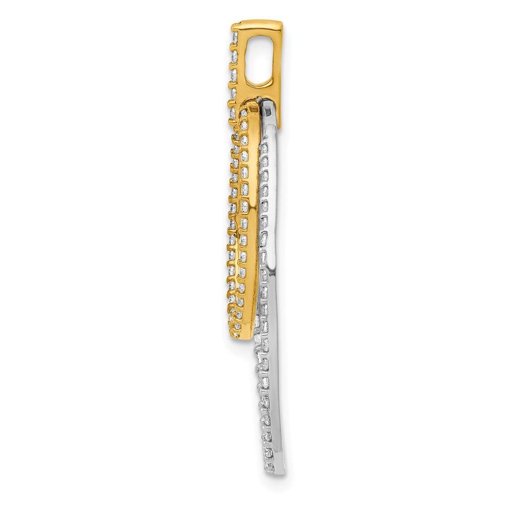 14k Two-tone 1/2ct. Diamond Double Oval Pendant