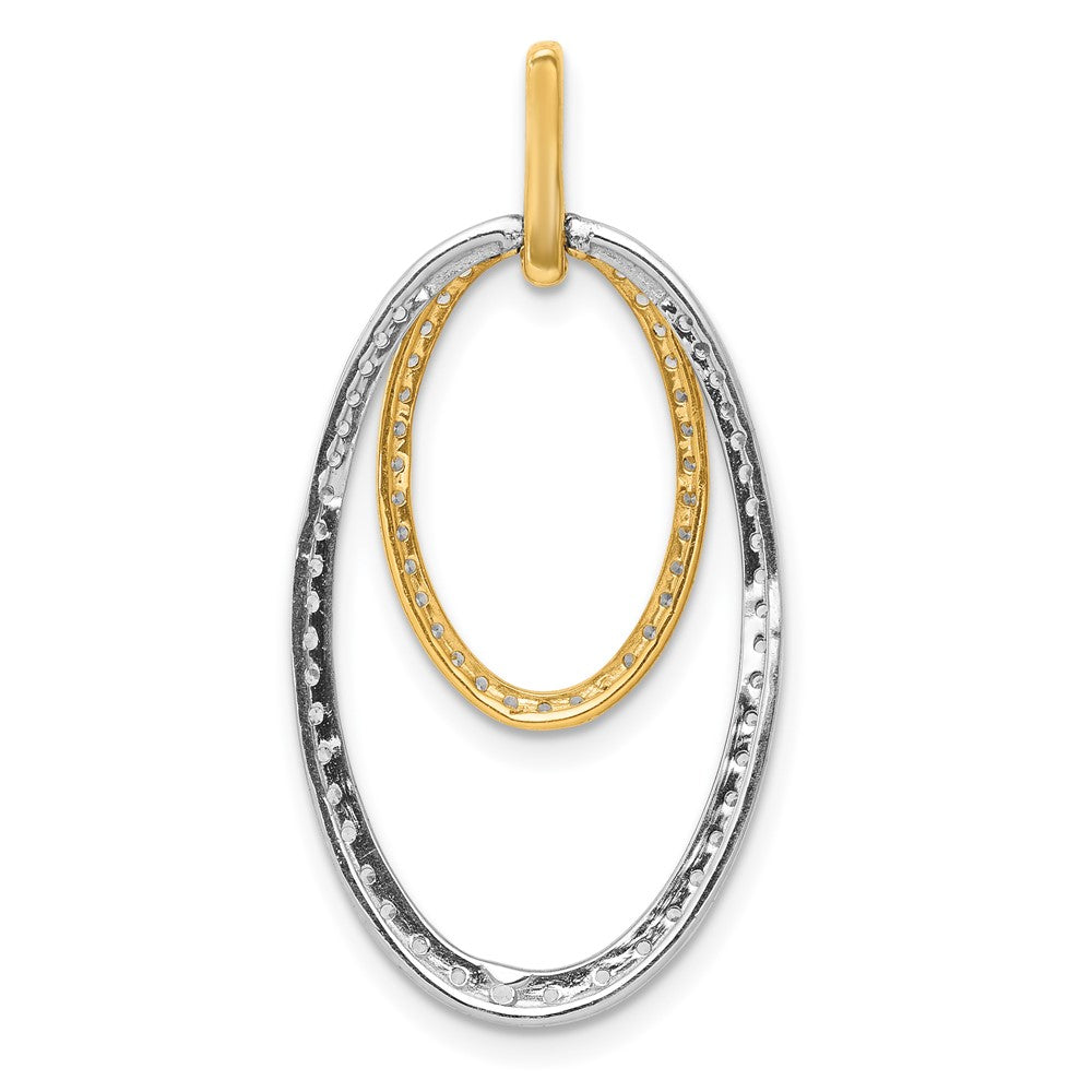 14k Two-tone 1/2ct. Diamond Double Oval Pendant