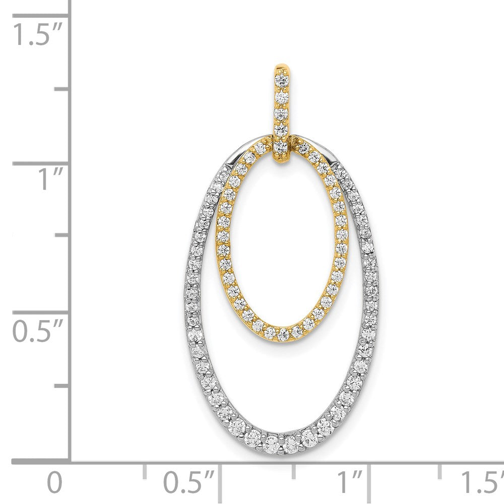 14k Two-tone 1/2ct. Diamond Double Oval Pendant
