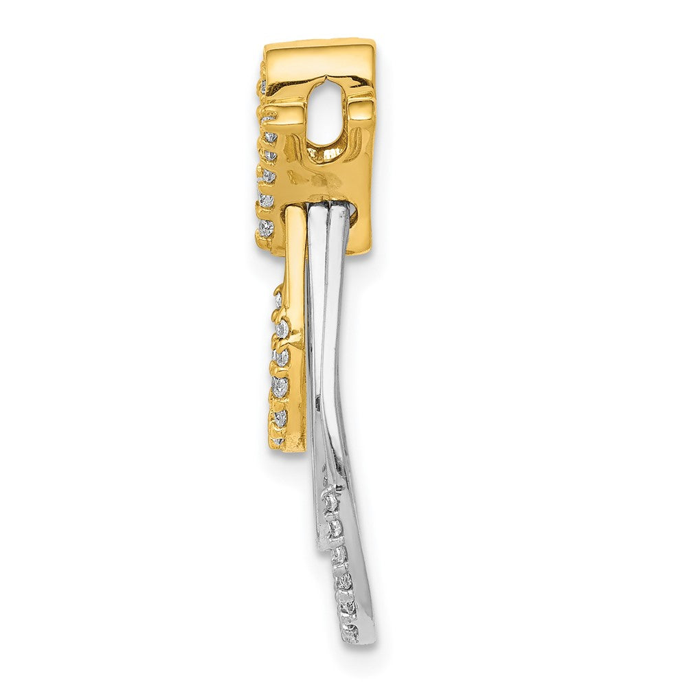 14k Two-tone 1/4ct. Diamond Triple Teardrop Pendant