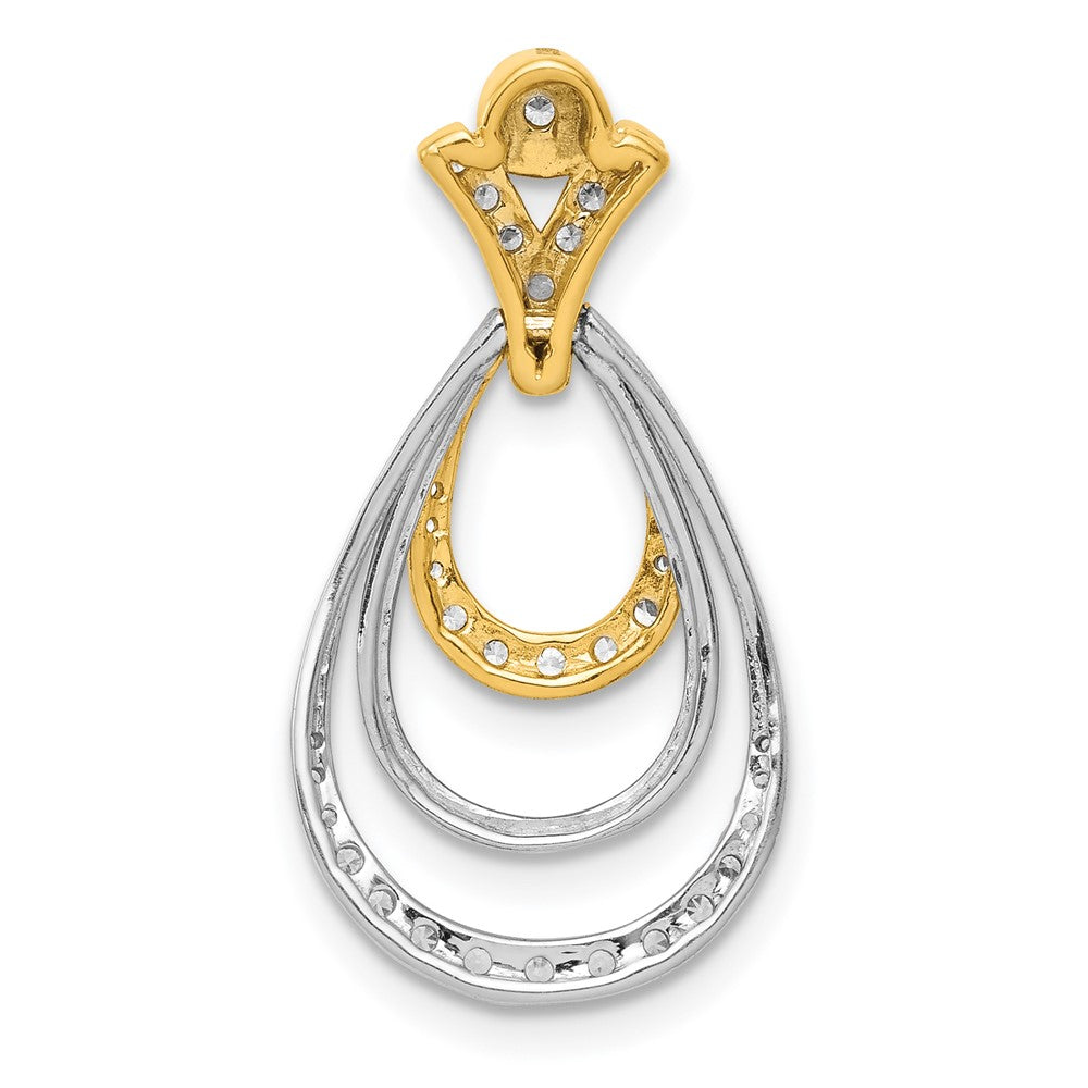 14k Two-tone 1/4ct. Diamond Triple Teardrop Pendant