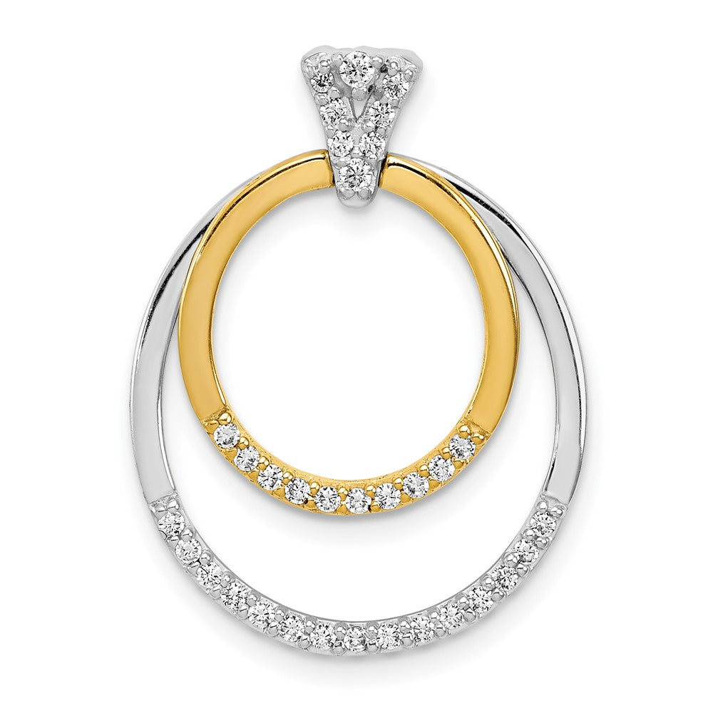 14k Two-tone 1/4ct. Diamond Fancy Double Circle Pendant