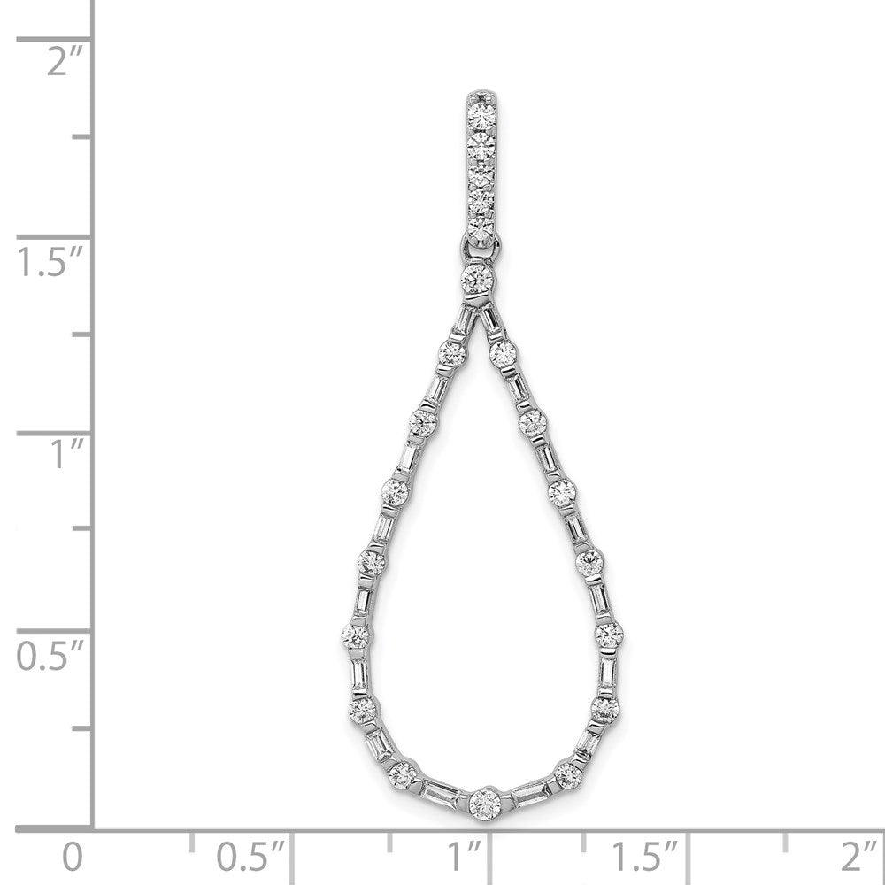 14k White Gold 3/4ct. Diamond Teardrop Pendant