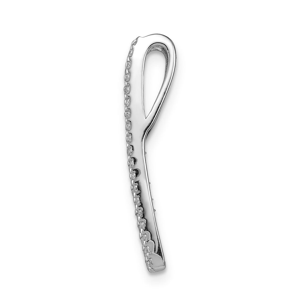 14k White Gold Diamond and .36 Ruby Fancy Chain Slide
